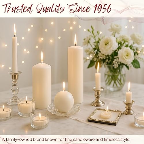 Miniatura 5 de Biedermann & Sons Juego de 12 velas cónicas de espuma de 8 piezas, color blanco, 1.5 pulgadas