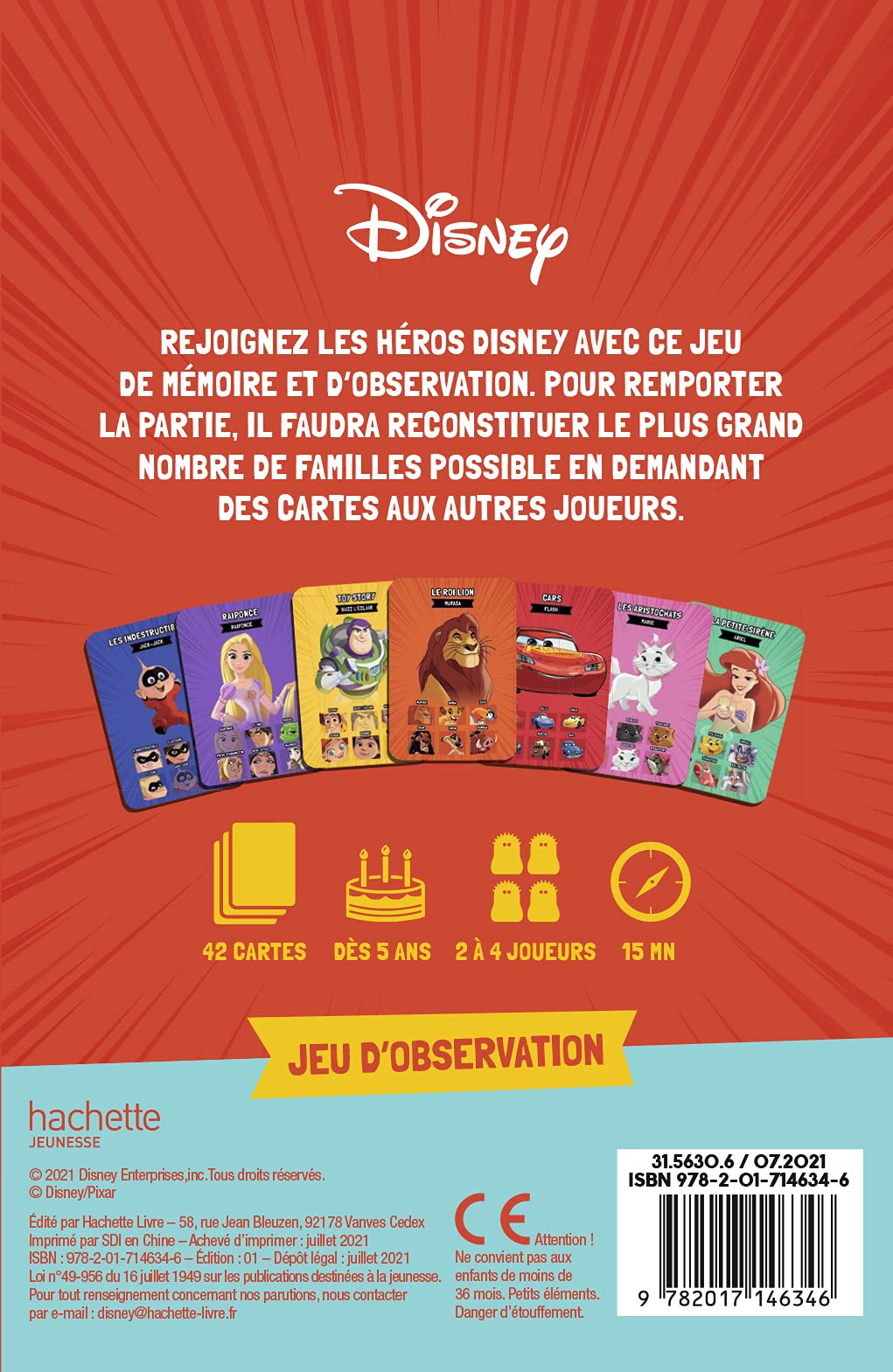 DISNEY CLASSIQUES - Jeu de cartes - 7 familles