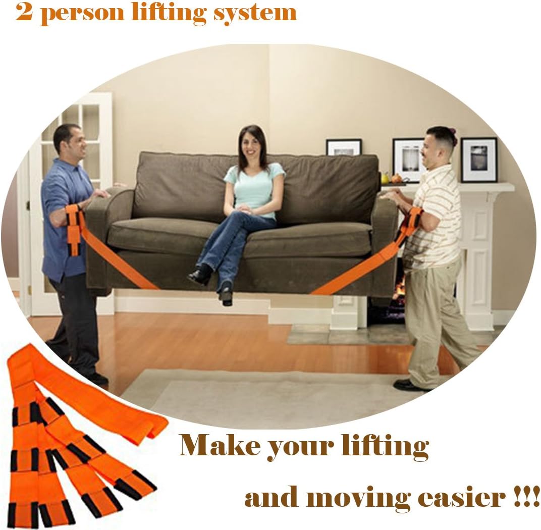 Lennystone Lifting and Moving Straps 2-Person Lifting and Moving System-Easily Move,Carry, Lift Furniture, Appliances and Heavy Objects ( 2- person lifting system )