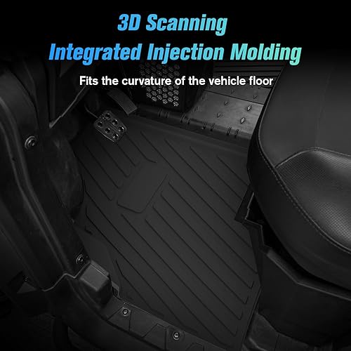 Miniatura 2 de LitMiRaCle Alfombrillas para Can Am Defender, revestimientos de suelo TPE de primera fila, protección para todo tipo de clima, tapetes para Can Am