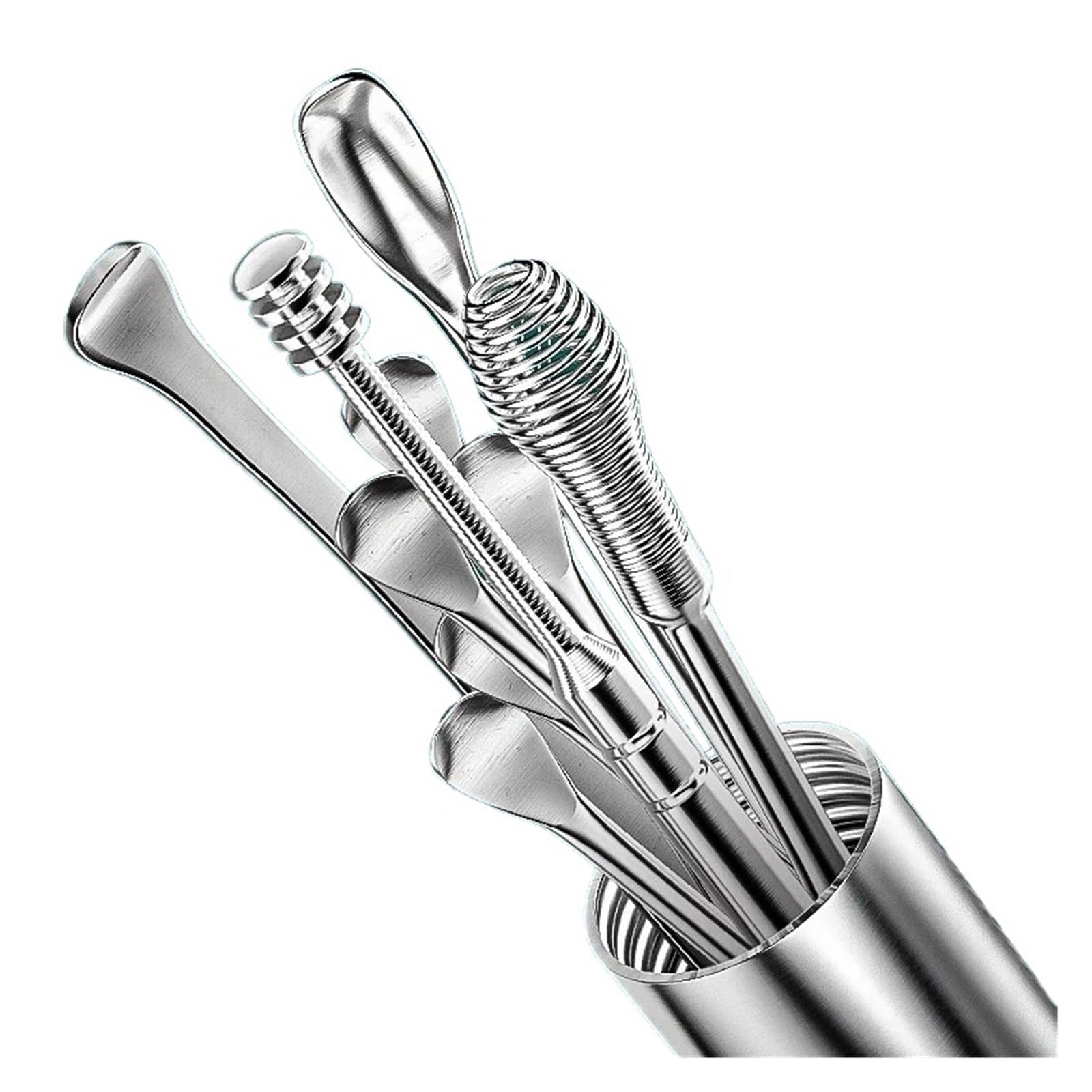 9 10Pcs set Ear Wax Pickers Stainless Steel Earpick Remover Kit Earwax Curette Spoon Care Clean Tool Easy