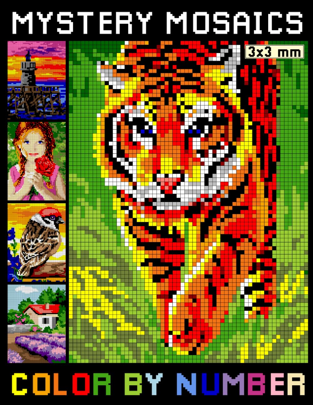 Mystery Mosaics Color By Number: Easy Pixels Coloring Book for Adults for Stress Relief and Relaxation (Mosaic Color By Number)