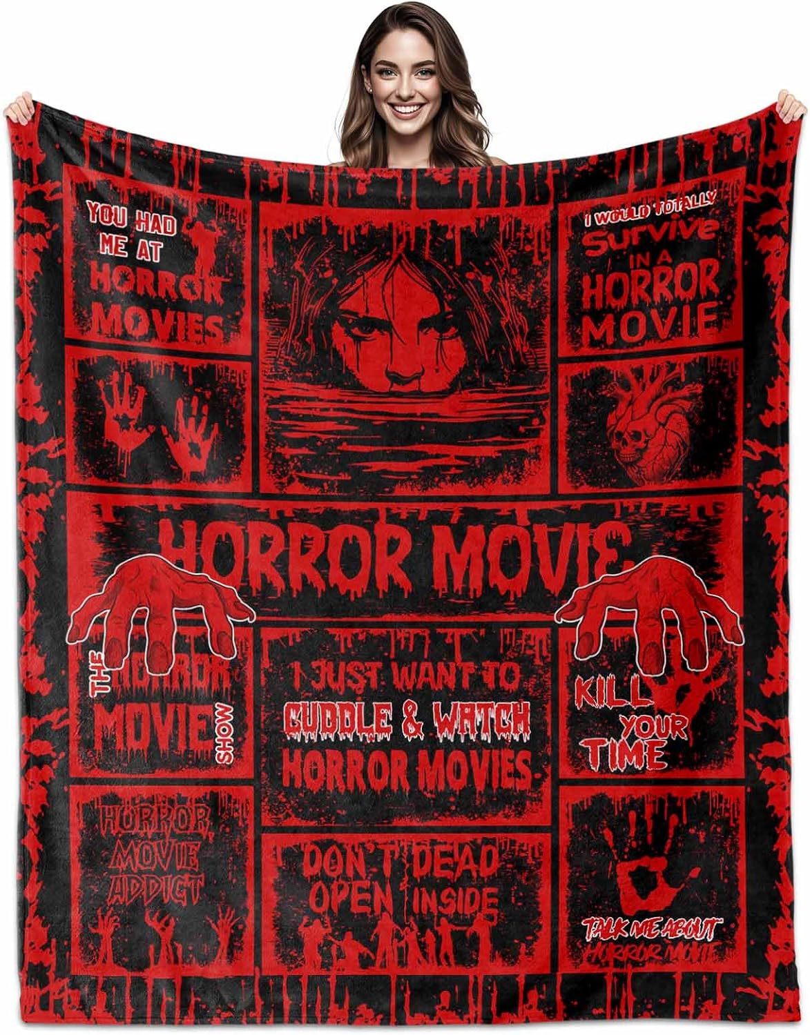 Paoeyty Horror Movies Watching Blanket, Halloween Blanket