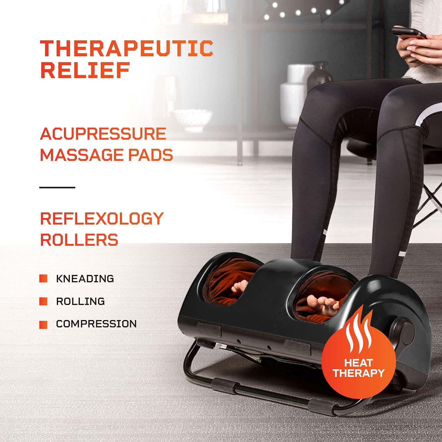 LifePro Calf and Foot Massager for Plantar Fasciitis with Heat - Shiatsu Foot Massager Machine for Circulation & Neuropathy - Electric Foot Massagers for Convenient Foot Massage Pain Relief (Black) : Health & Household