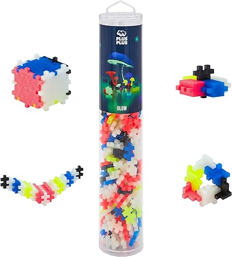 Plus Plus - 240 piezas de construcción de color mezcla de brillo en la oscuridad, juguete StemSteam, bloques de rompecabezas interconectables de