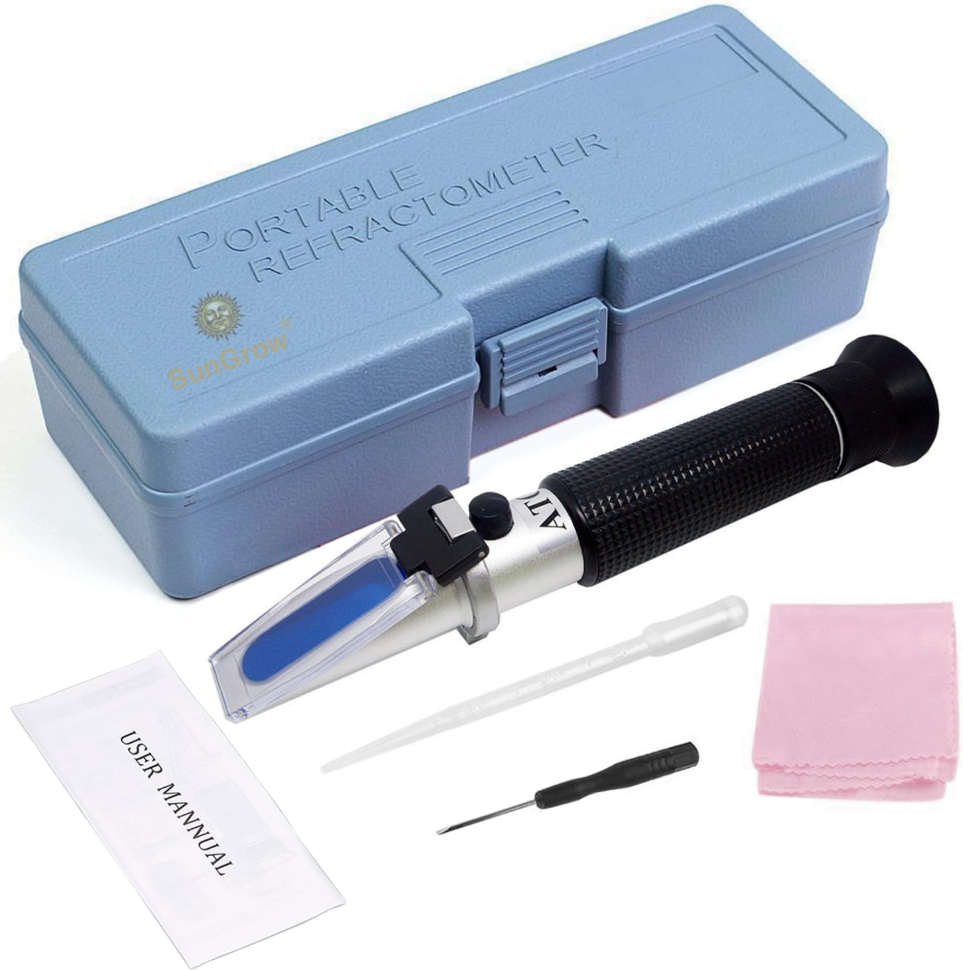 Aquarium Refractometer, 7.6 Inches, Measure Salinity of Water, Remarkable Accuracy, Includes Calibration Tool, Ensures Overall Health of Plant and Marine Life, Easy and Clear Reading