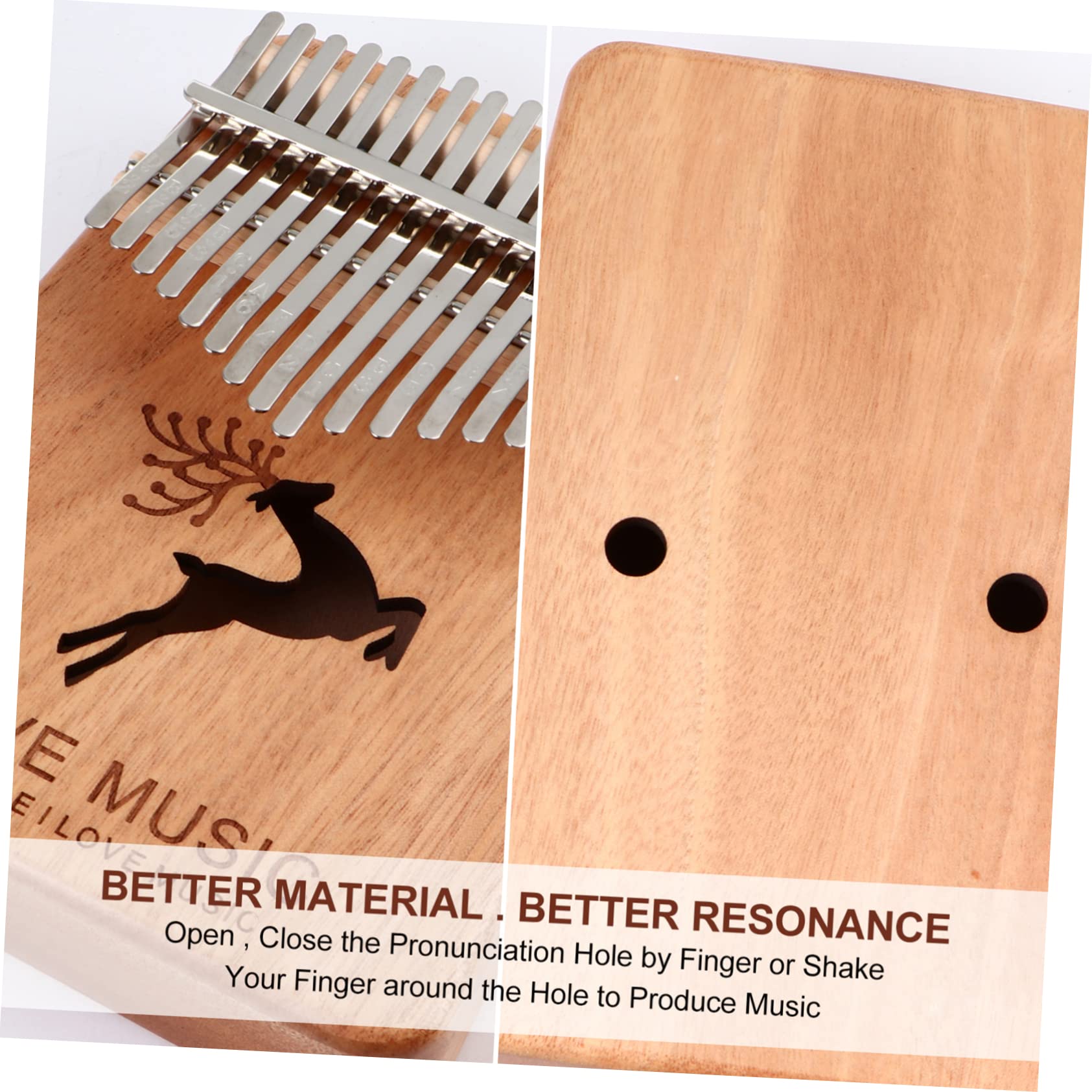 Toddmomy 17-key Wooden Thumb Piano Musical Instrument for Boys and Girls Adults and Beginners Tutorials