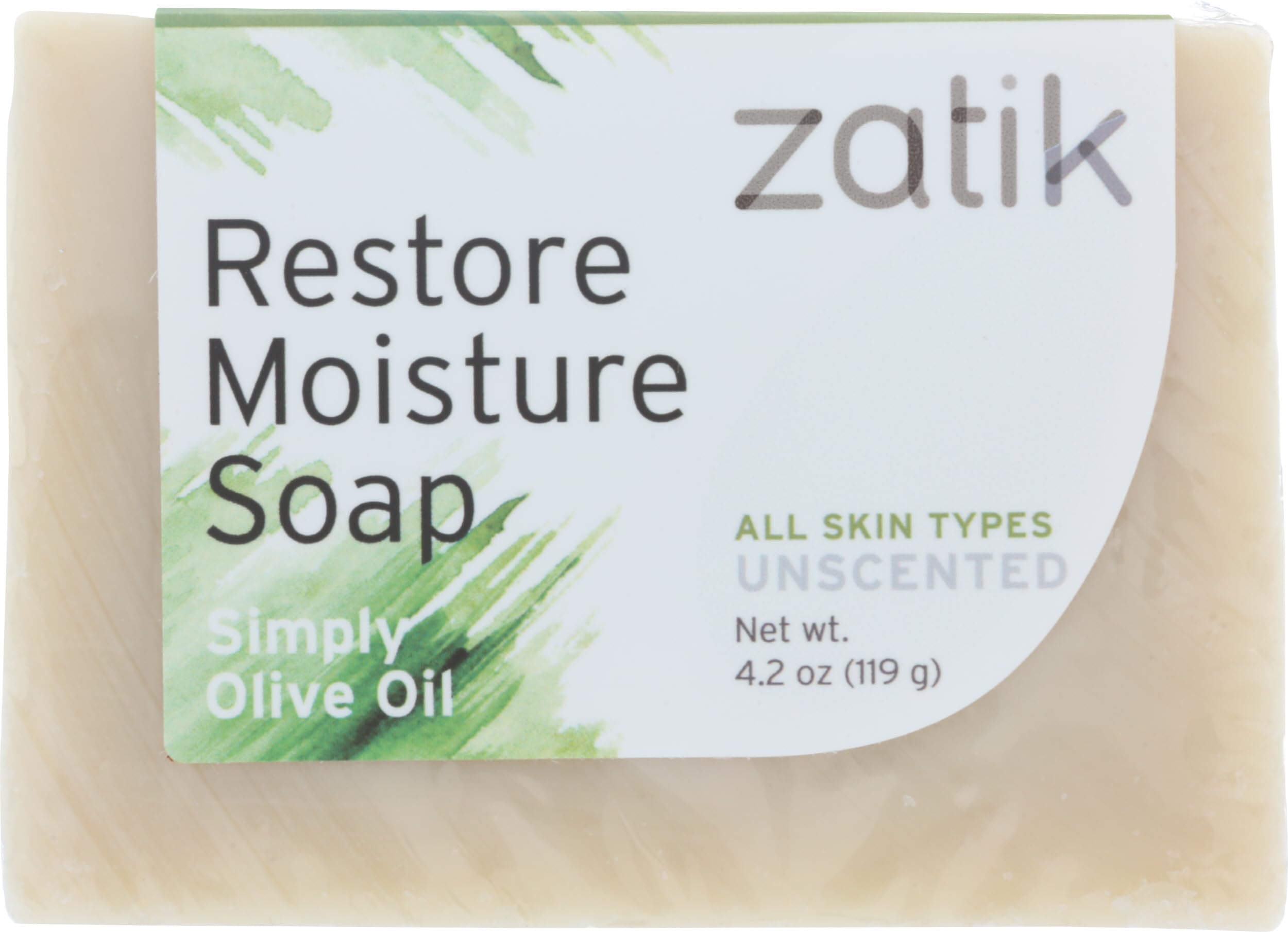 ZATIK Simply Olive Oil Restore Moisture Bar Soap, 4.2 OZ