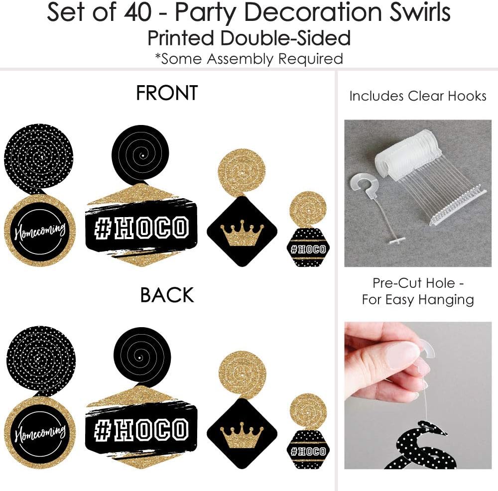 Big Dot of Happiness HOCO Dance - Homecoming Party Decoration Swirls and Indoor Door Decor Bundle