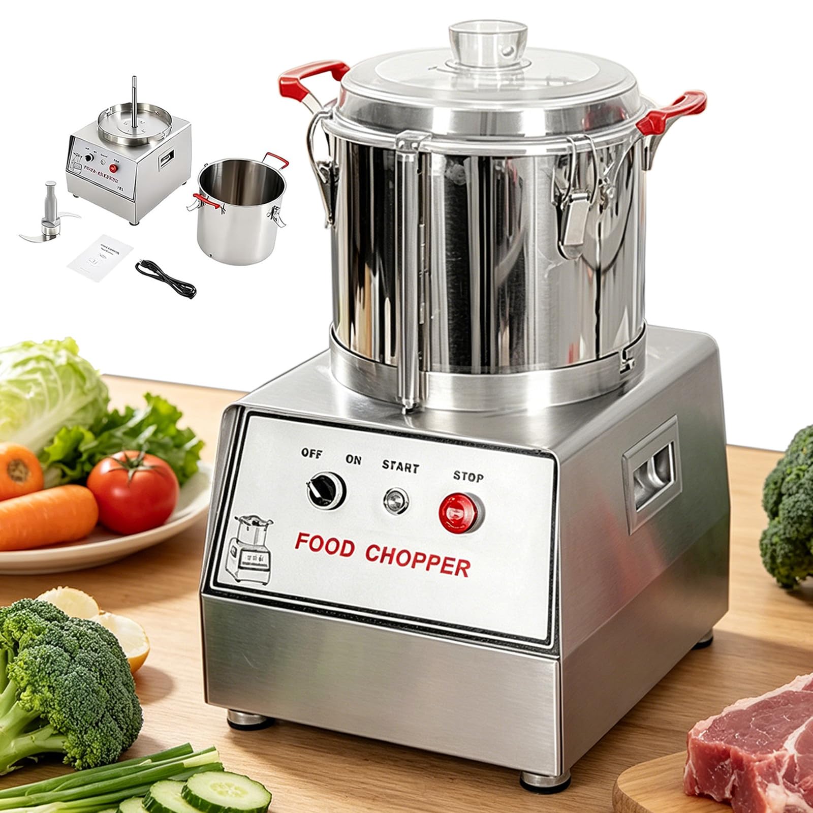 Food Chopper, Electric Food Processor for Meat, Chili, Carrot, Garlic 15L