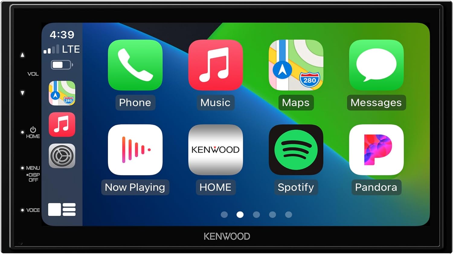 KENWOOD DMX5020S Digital Car Stereo (45W x 4-Ch), Apple CarPlay & Android Auto Compatible, Bluetooth-Enabled Head Unit with 6.8" LCD Display, Double DIN Touchscreen Car Stereo with USB Mirroring