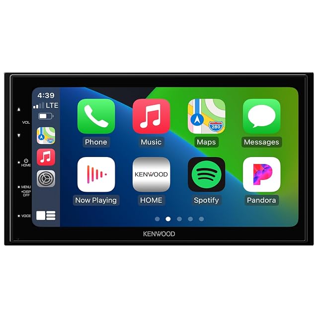 KENWOOD DMX5020S Digital Car Stereo 45W x 4-Ch Apple CarPlay Android Auto Compatible Bluetooth-Enabled Head Unit with 6