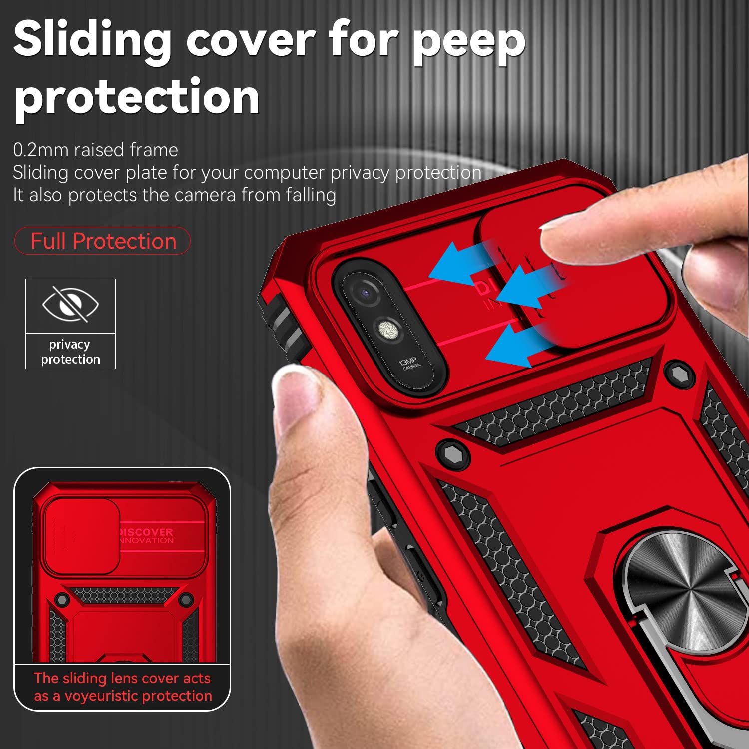 Cover per Samsung Galaxy S22 Ultra, Protezione Fotocamera Scorrevole Anti Graffio Custodia con