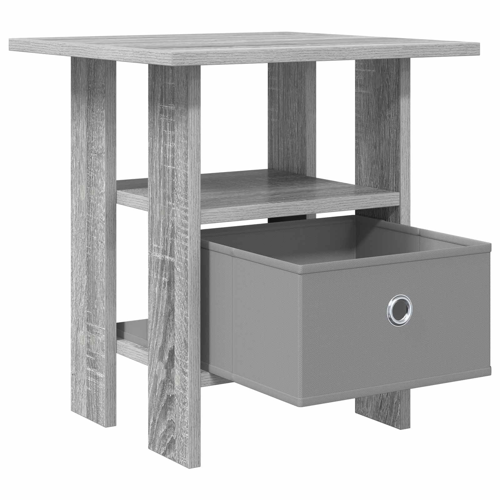 Nachttisch 2er Set Grau Sonoma 41x40x45cm Holzwerkstoff | Moderne Nachtkonsolen für das Schlafzimmer mit Schublade und offenem Fach für geordneten Stauraum im Doppelpack.