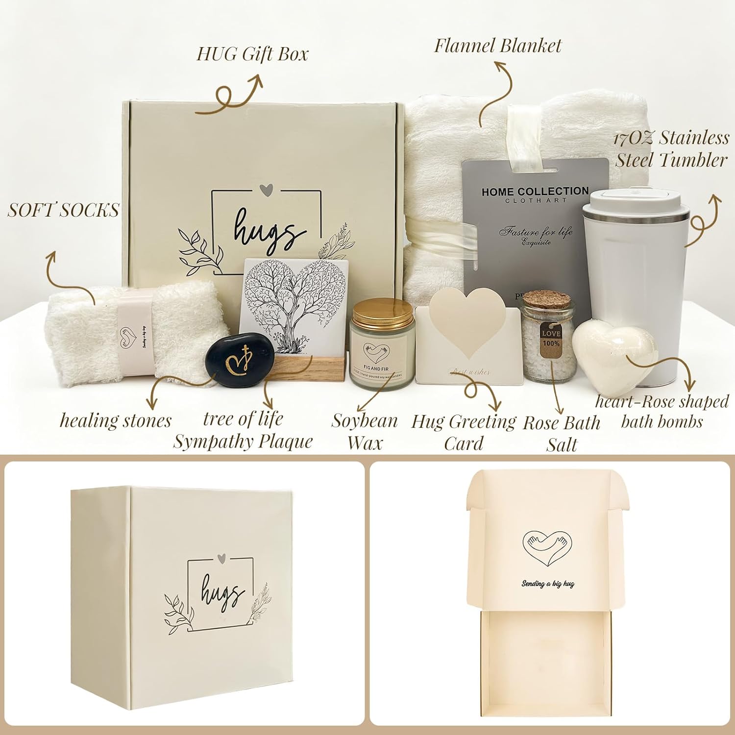 Sympathy Gift Baskets Bereavement Gift Ideas Care Package for Women Miscarriage Gifts for Mothers Condolences Gift Basket for Loss Sympathy Gifts for Loss of Loved One - Image 2