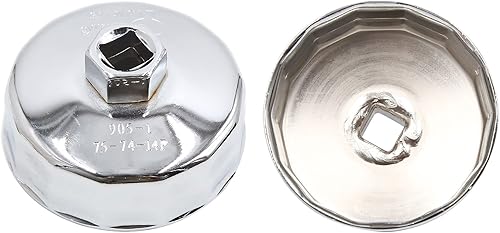 Miniatura 4 de uxcell Acero 2.913-2.953 in Diámetro interior 14 Flautas Filtro de aceite de coche Llave Herramienta de extracción de vivienda