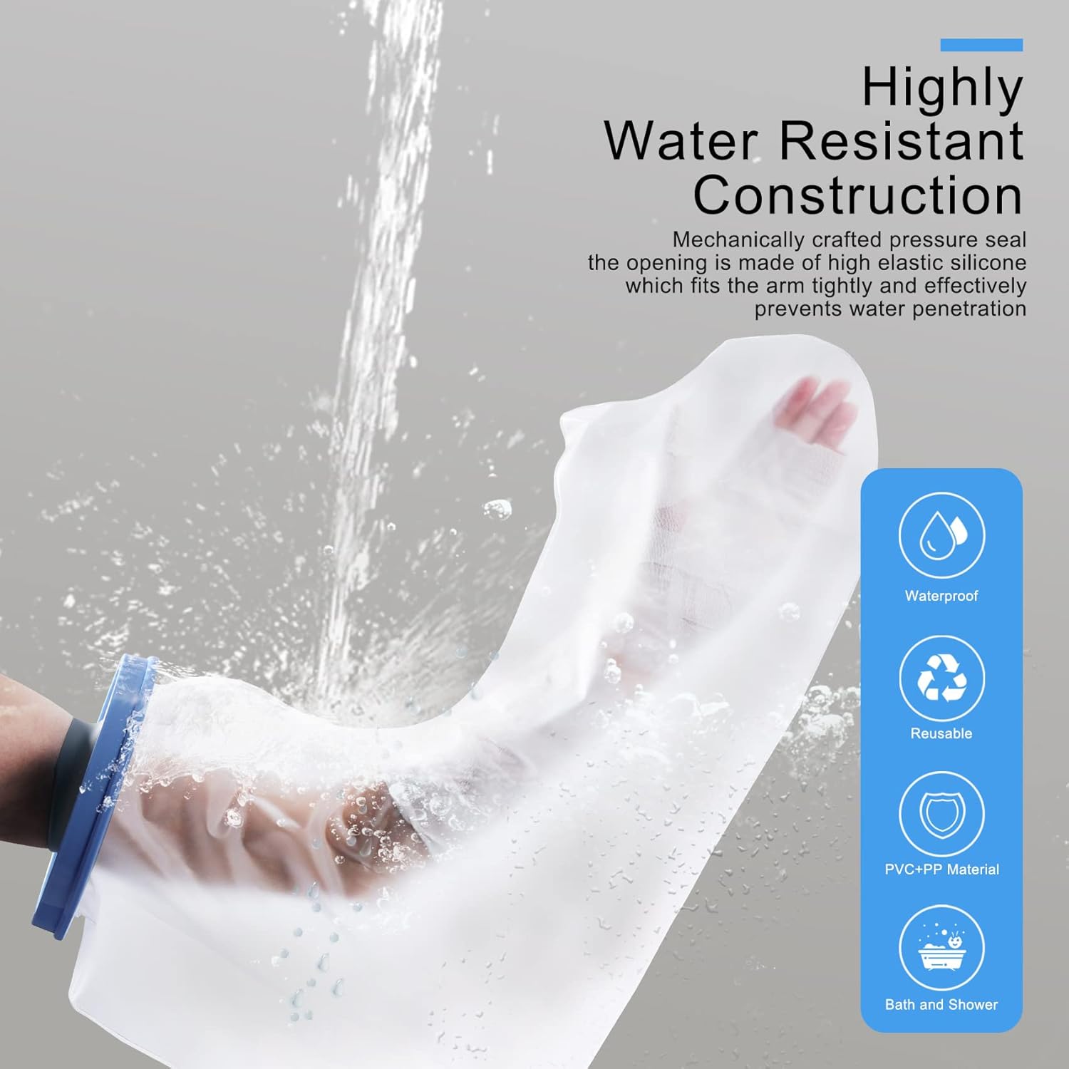 Annhua Waterproof Long Arm Cast Cover , Thickening PVC Arm Dressing
