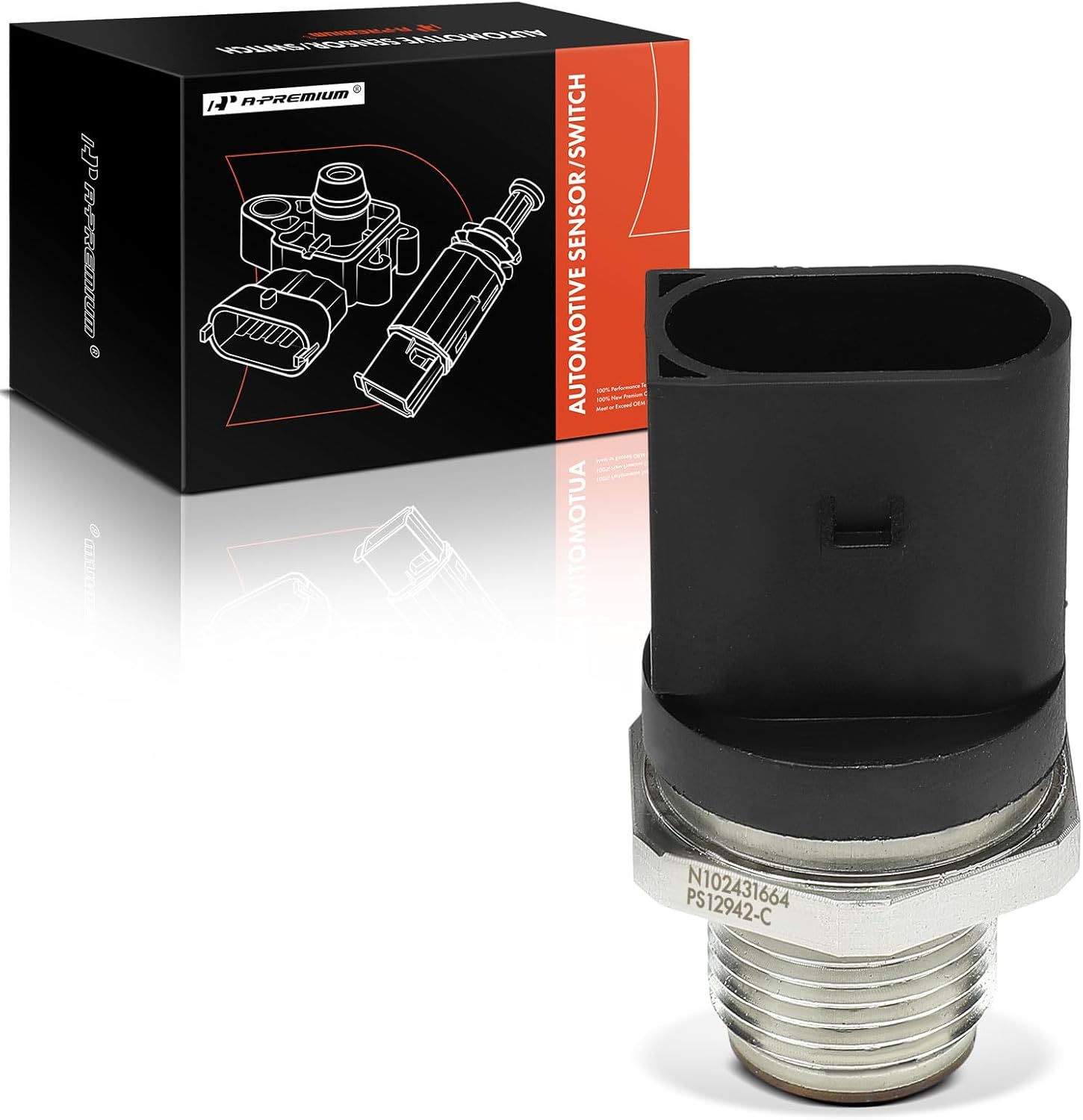 A-Premium Fuel Rail Pressure Sensor [3 Pins] Compatible with Dodge RAM 1500, SPRINTER 2500 3500 & Mercedes-Benz C220/C30 CDI, E 200/E270 CDI, SPRINTER, G270 G400 CDI, ML270/ML400 CDI, V200/V220 CDI