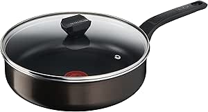 Tefal Easy Cook &amp; Clean B5543202 Nc Frying Pan 24 cm + Lid, Suitable for All Heat Sources Except Induction, Non-Stick Coating, Made in France, Easy Cook &amp; Clean