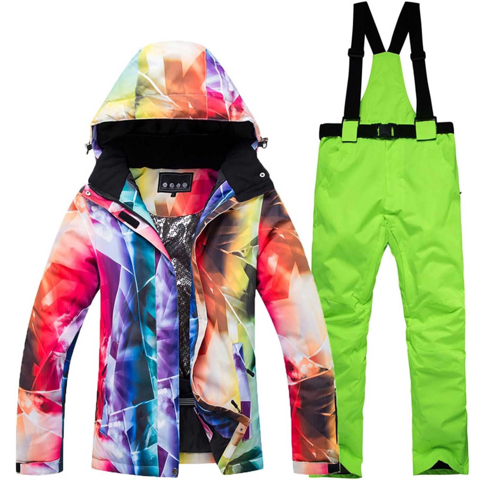 Generico Completo da Sci da Uomo in Due Pezzi Cappotto da Neve con Cappuccio Antivento Impermeabile Invernale da Uomo 2 Pezzi Tute da Snowboard Tuta Snowboard Uomo Tuta da Sci Uomo