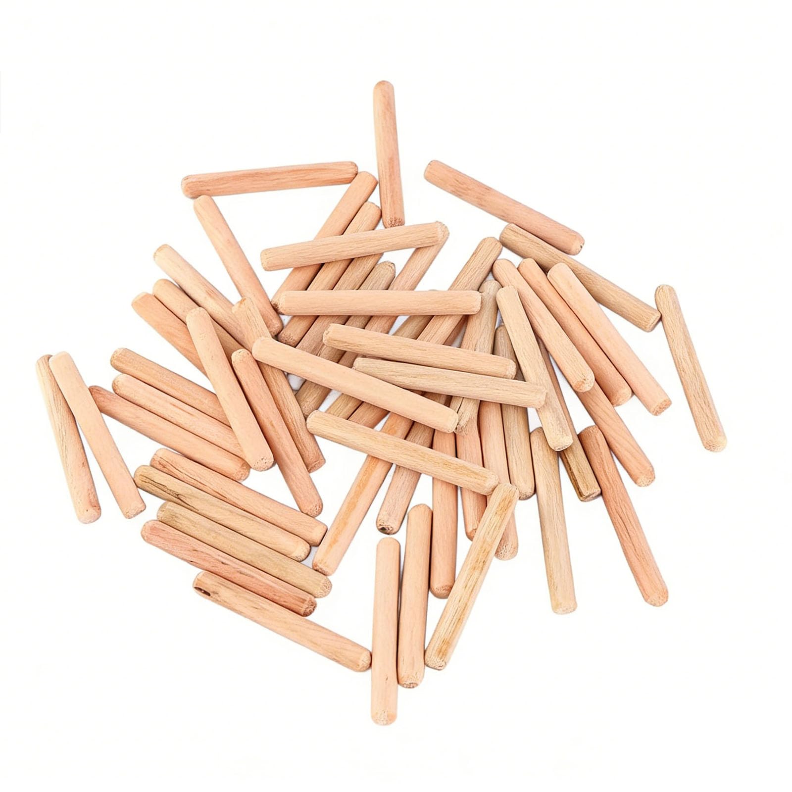 Solvind 50Pcs M6 x 50mm Fluted Wooden Dowel Pins for Furniture Assembly