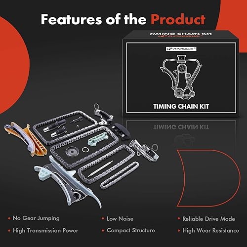 Miniatura 7 de A-Premium Kit de cadena de distribución del motor con tensor [compatible con SOHC, 6 cilindros 4.0L] compatible con Ford Explorer 97-10, Explorer