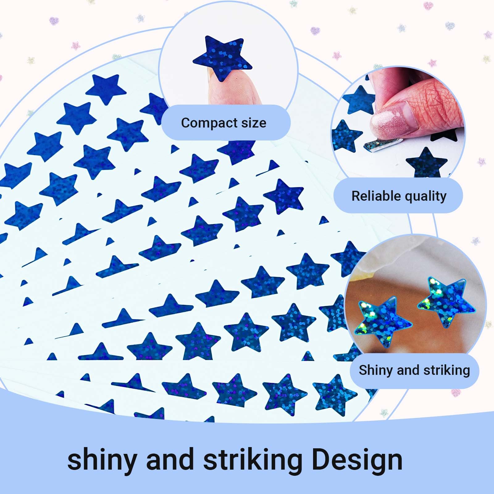 2100 Pcs Star Stickers, Glitter Star Stickers for Reward Chart 30 Sheets Reward Sticker - Image 3
