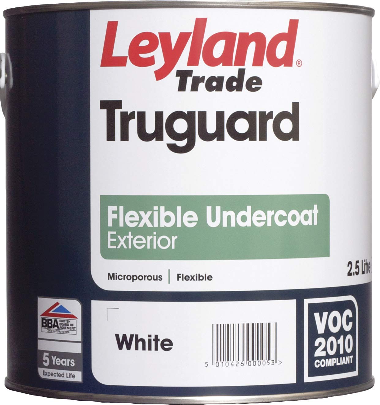 Leyland Trade Truguard Exterior Flexible Undercoat Paint 2.5L Brilliant White 5010426000053