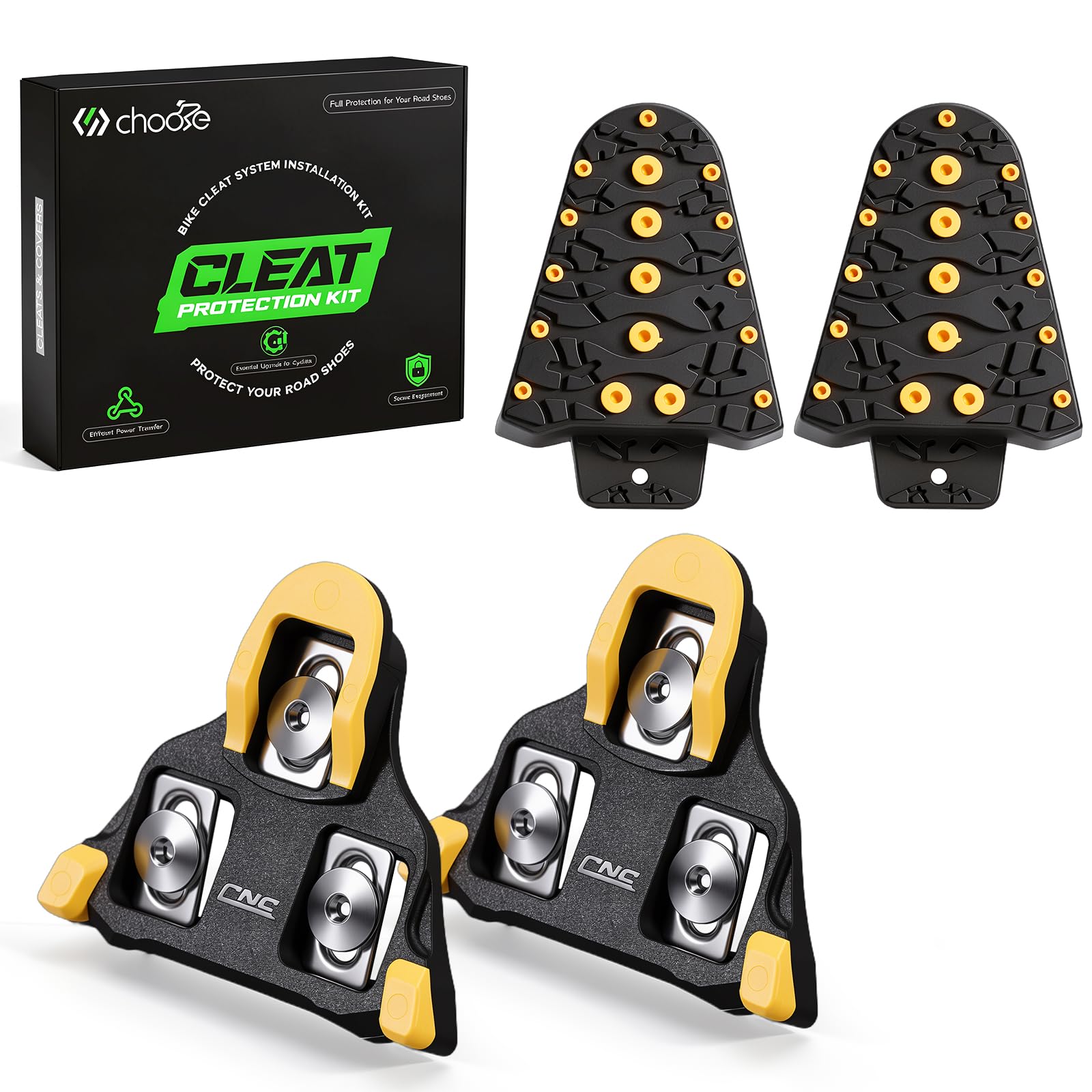 Chooee Road Bike Pedal Cover, Cycling Shoes Cleat Cover Shimano SPD-SL SM-SH10/SH11/SH12, Bike Cleats Covers Kit for SPD-SL Bicycle Pedal Cleats Red/Yellow/Blue