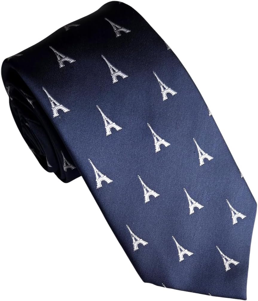 Maker V France Necktie - Eiffel Tower Neckties - Paris Tie - Paris Ties for men - Frenchman Gift- French class
