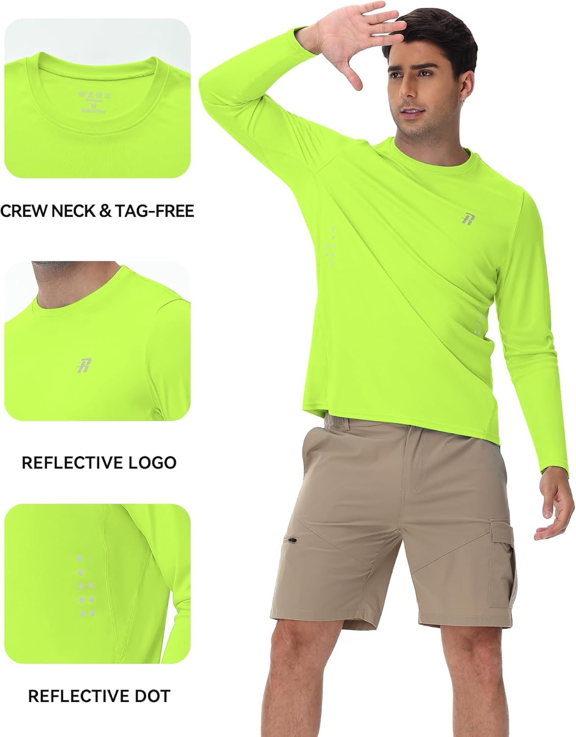 Runhit Men's UPF 50+ Sun Protection Shirts Long Sleeve UV Swim Shirt Fishing Hiking Running Rash Guard Quick Dry Lightweight - Image 2