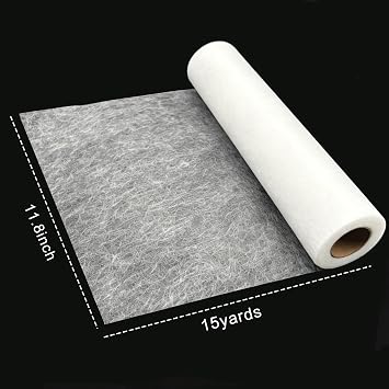 QIDIWIN Double Sided Interfacing Fusible, Iron-On Non-Woven Fusible Interfacing | Strong Durable Bond, No-Sew Solution for Sewing & DIY Crafts | Lightweight Polyamide Web (White 11.8x15yd)