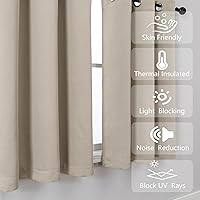 Vista 106 de Simplebrand Juego de 2 paneles de cenefa aguamarina para ventana de cocina de 14 pulgadas de largo, cortinas de oscurecimiento de habitación