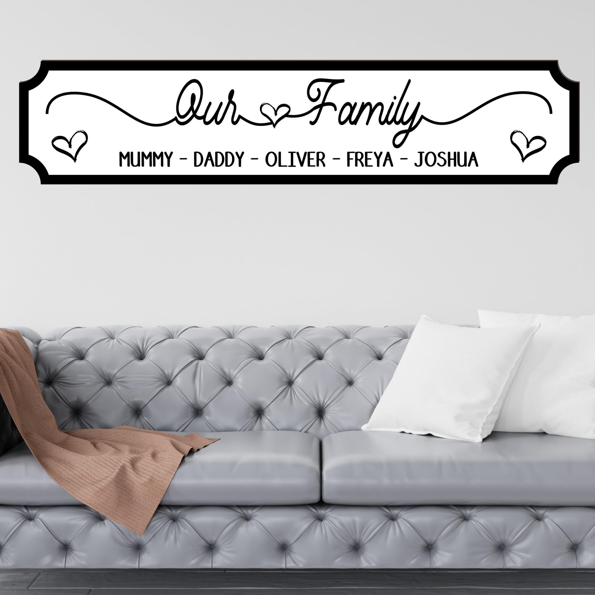 Personalised Our Family Street Sign Plaque - Custom Own Names Family Wooden or Acrylic Wall Art Decoration Keepsake Home Décor