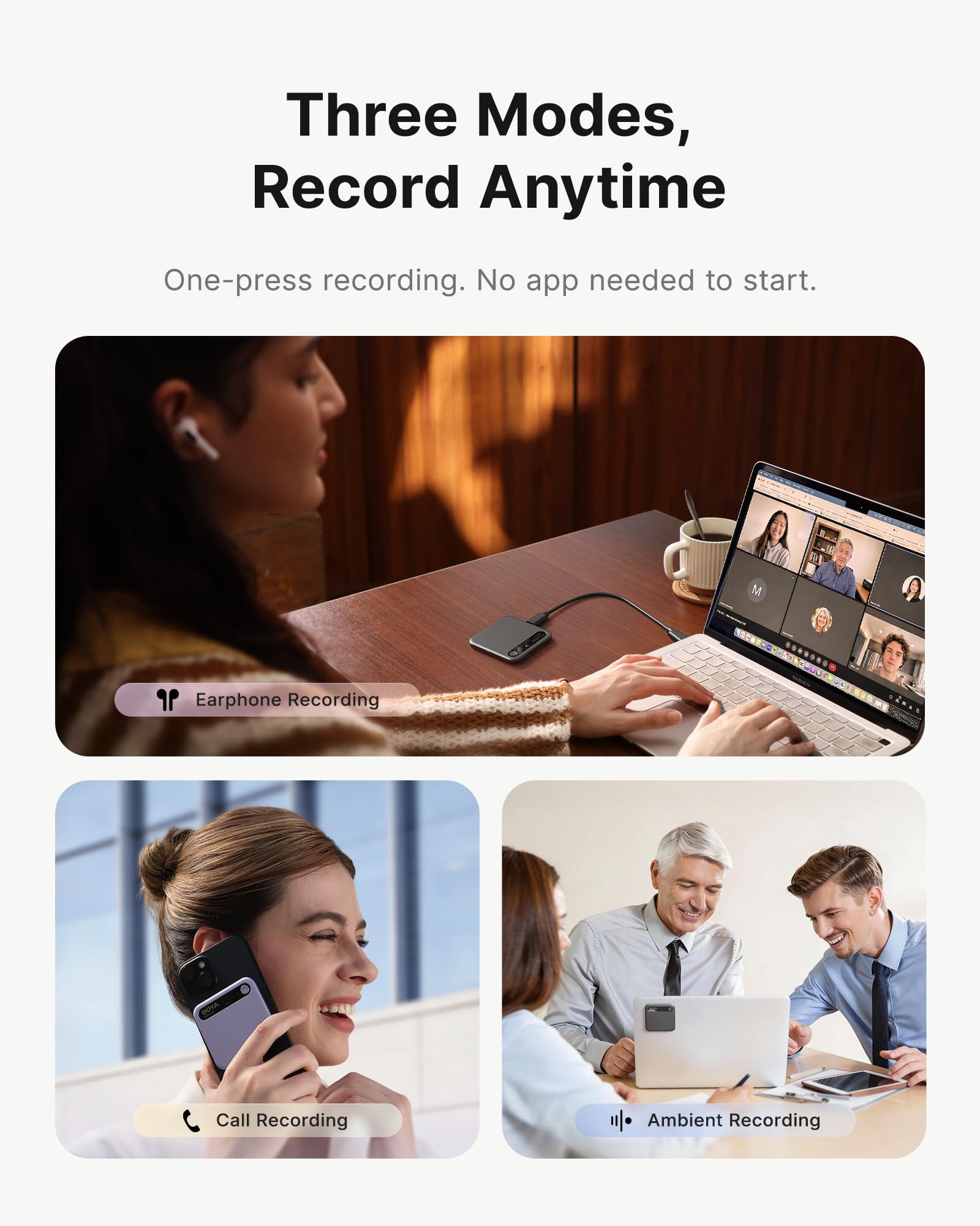 Amazon.com: BOYA Notra AI Voice Recorder, Smart Transcription