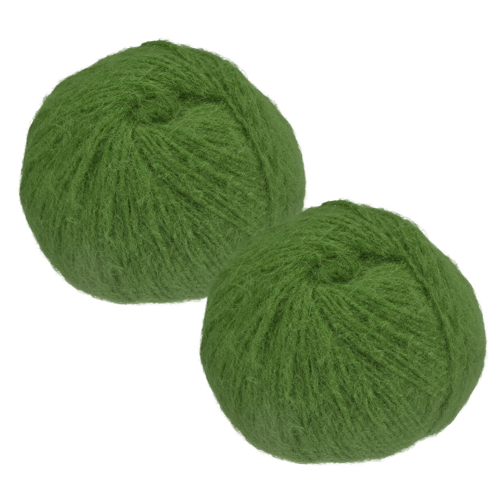 Lana mohair verde oscuro de pelo largo PATIKIL 2 madejas de peso encaje para tejer a crochet