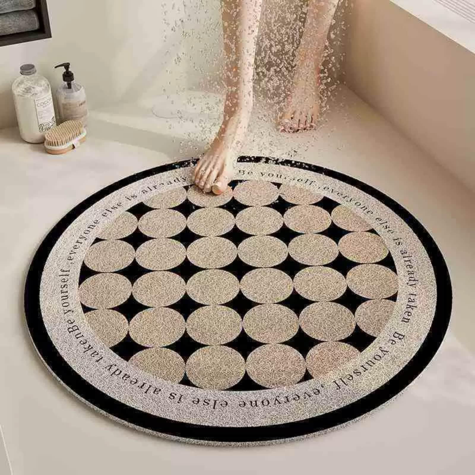 Alfombrilla redonda de PVC para ducha con diseño estilo europeo de 55cm