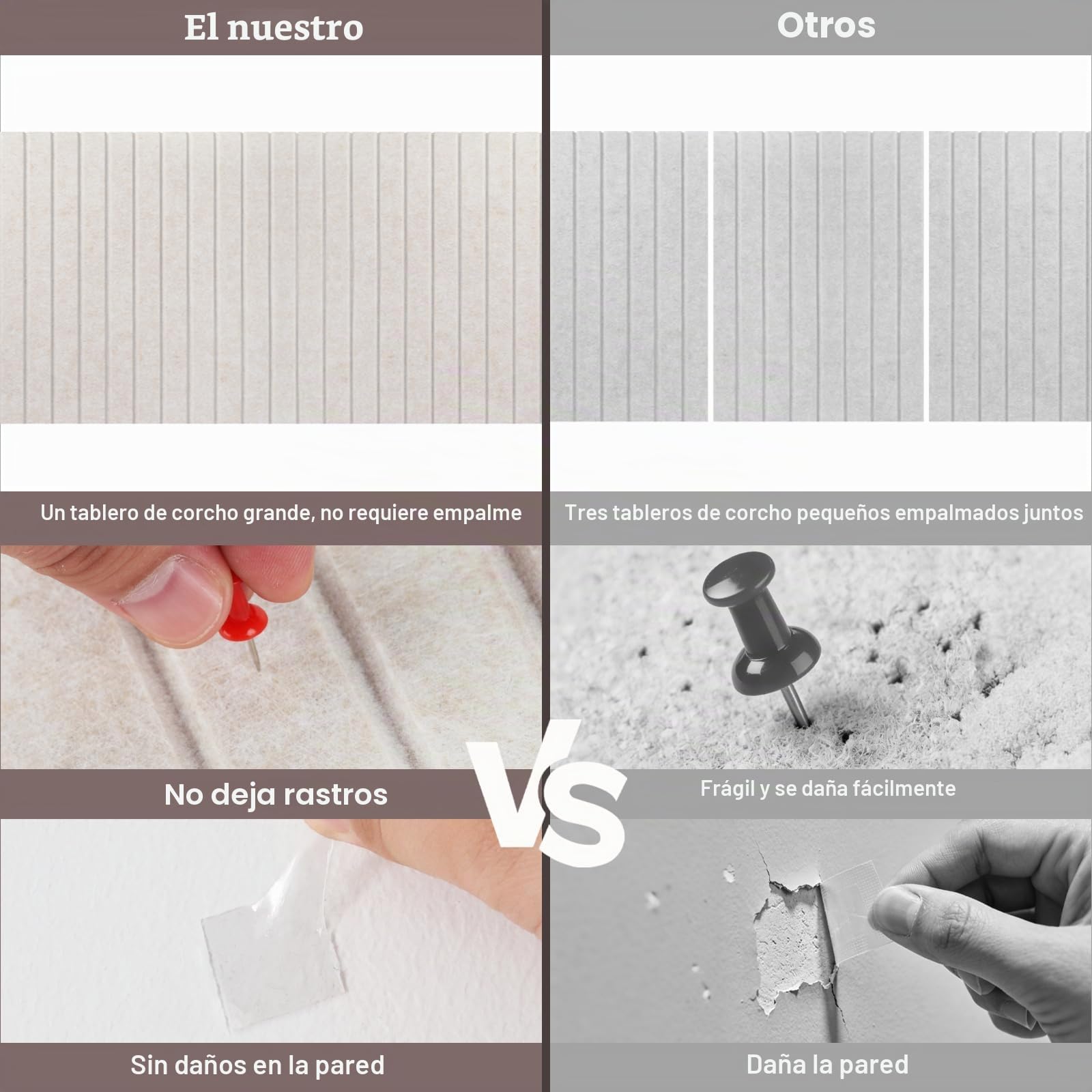 Tablón de Anuncios de Fieltro Corcho Pared Grande 80 x 40 cm Autoadhesivo Pizarra Corcho para Pared de Fieltro Decorativo para Oficina, Hogar y Dormitorio Infantil Beige Claro