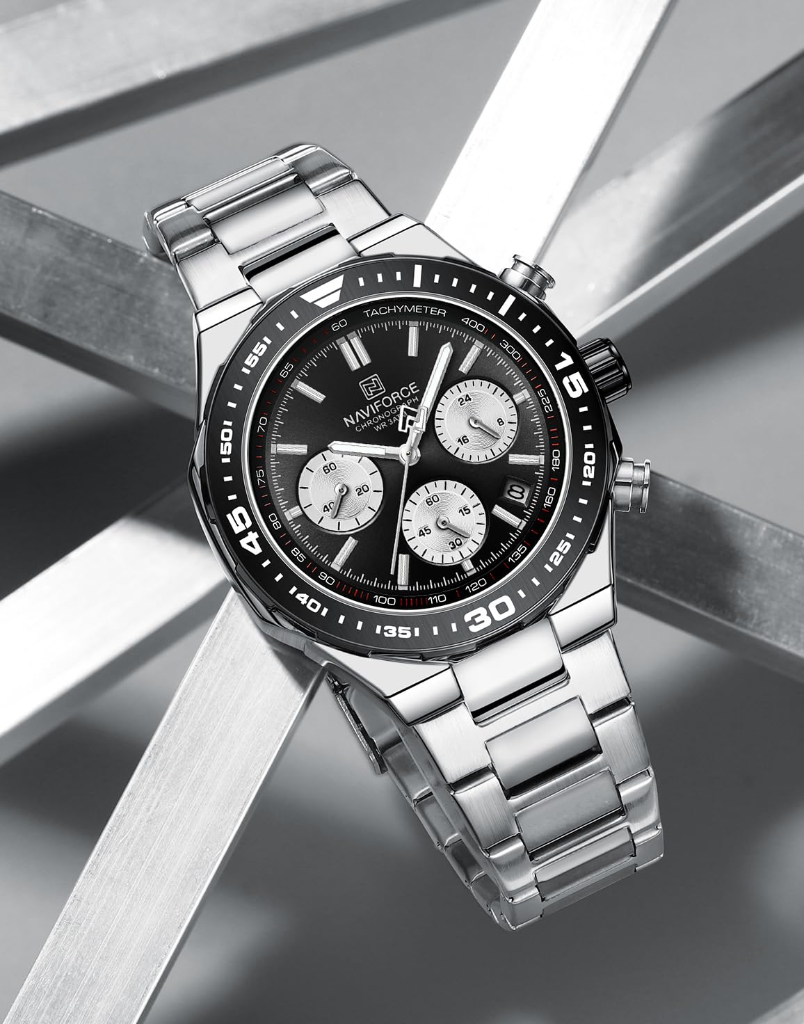 Back view of NAVIFORCE NF8049 watch showing case back details