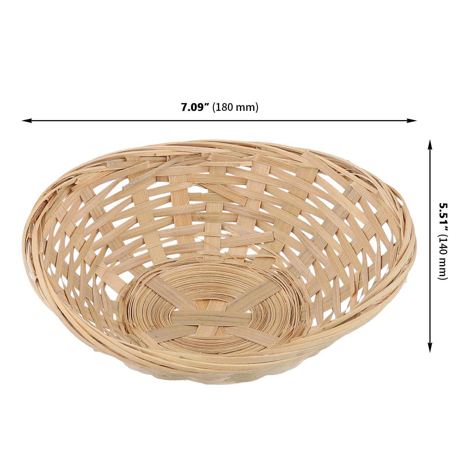 Lot de 15 paniers à pain ovales en bambou 18 x 14 cm, paniers à pain pratiques tissés pour le stockage des aliments