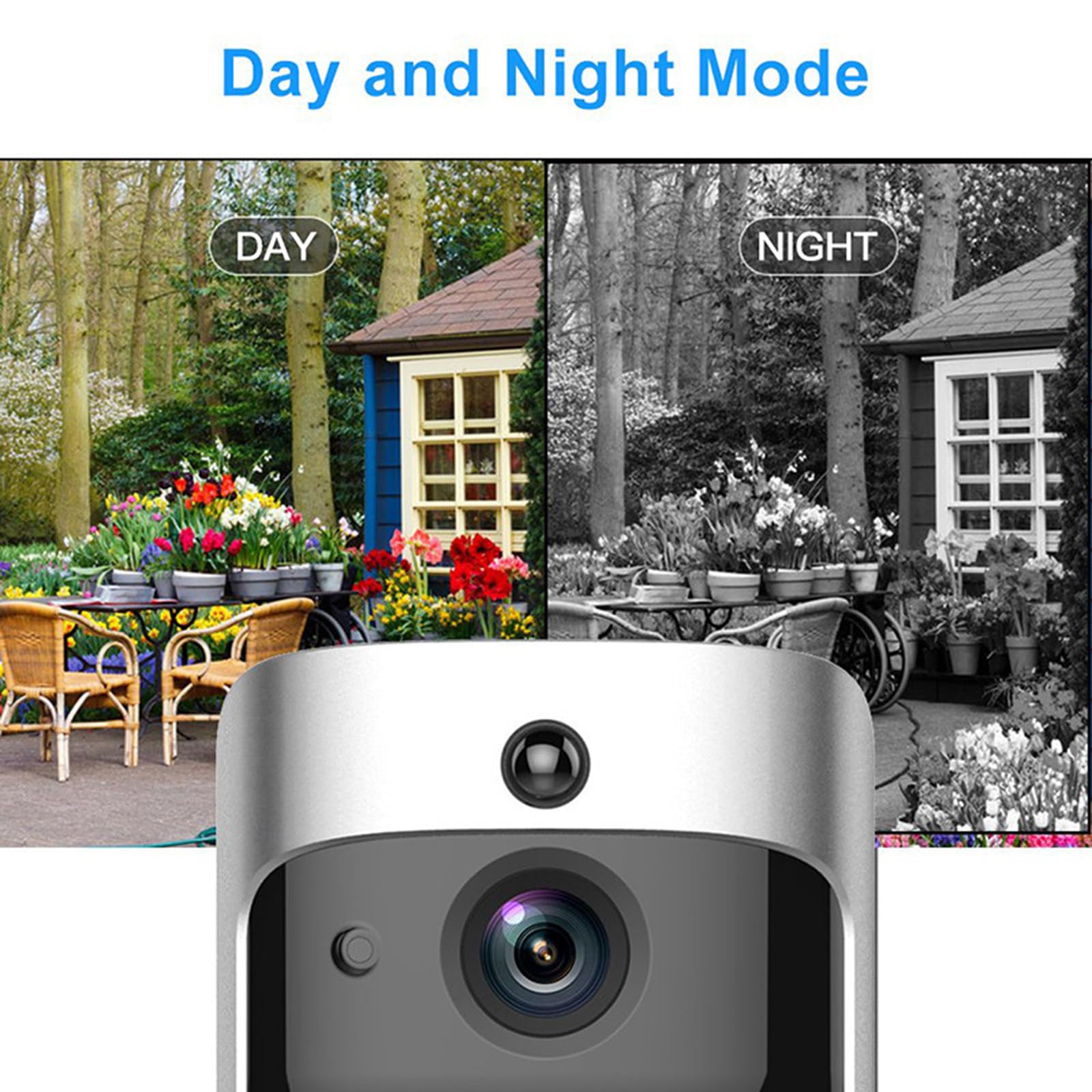 V5 - Timbre inalámbrico de cámara gran angular de 166 grados con detección de movimiento 720P HD con micrófono con cancelación de ruido, equipo de seguridad para el hogar