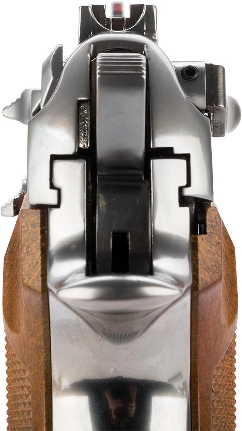 Evike Airsoft - WE-Tech High Power Elite M9 PTP GBB Airsoft Pistol - Chrome/Wood - (PID: 32152)