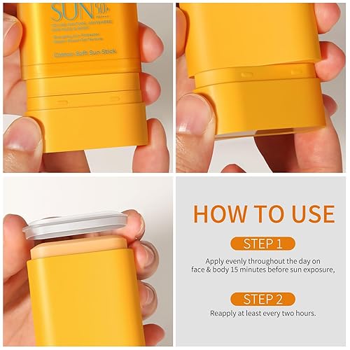 Miniatura 4 de Protector solar en barra para rostro y cuerpo, barra de protección rápida SPF50+ 0.56 fl oz0.56 oz de cuidado solar, sin protector solar Whitecast,