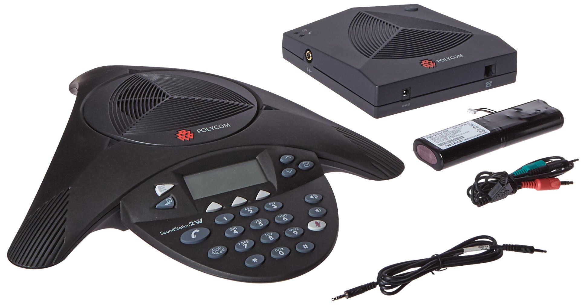 Polycom Conference Phone - Wireless SoundStation2W Expandable Telephone - Voice-Conferencing, 2200-07800-001, Black