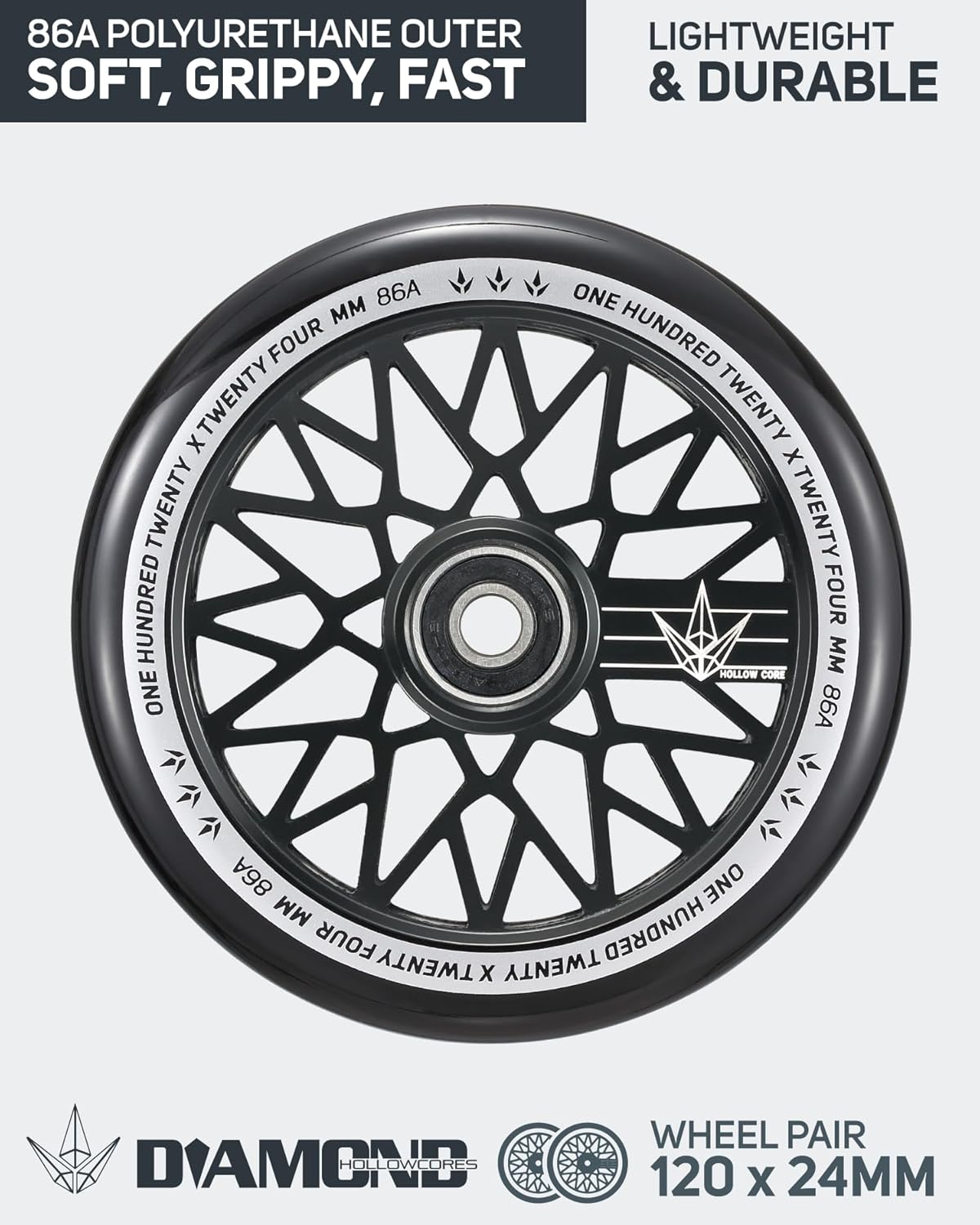 Envyscooters 120mm Diamond Hollowcore Wheels
