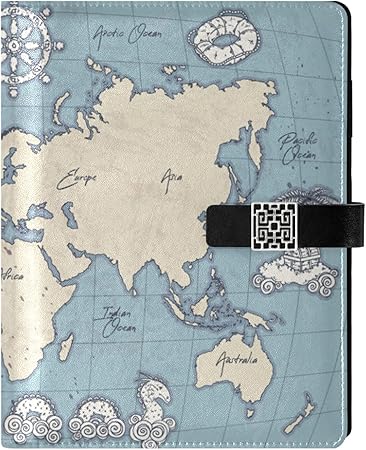 Amazon Chovy システム手帳 A5 日記帳 メモ帳 ビジネス手帳 地図 世界地図 海賊 クール 個性 防水 高級puレザー ノート ルーズリーフ カード収納 6穴リング 旅行リフィル式ノート オフィス用品 文房具 入学 新学期 進学 卒業記念品 プレゼント ギフト 贈り物 ノート