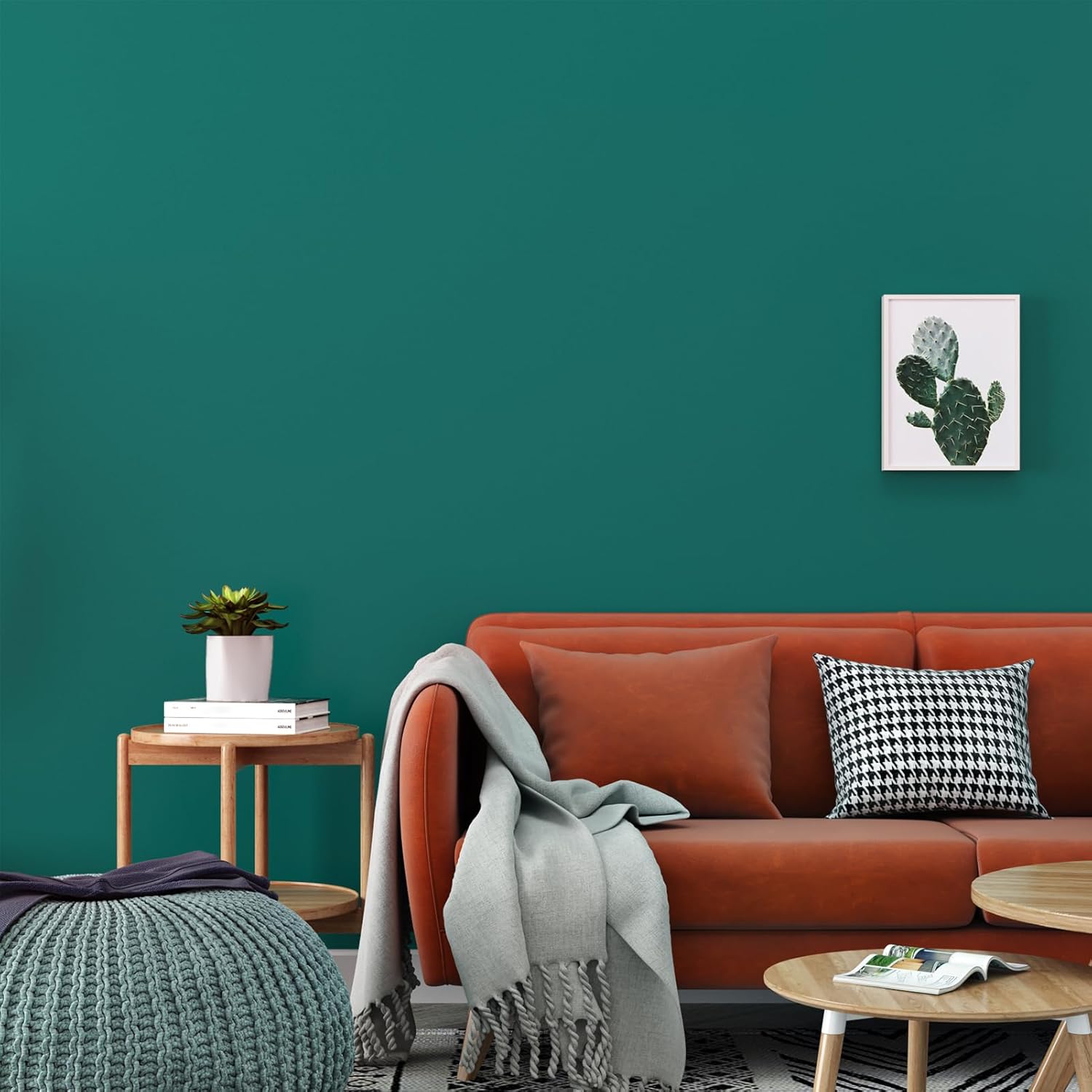 Teal Blue Wallpaper Peel and Stick Solid Color Matte Countertop Contact Paper for Cabinets and Drawers Self Adhesive Removable Wallpaper Stick and Peel for Bedroom 15.7 x 78.8 inch