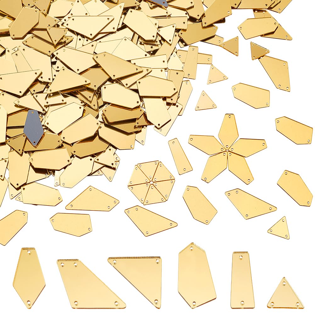 Amazon.com: PH PandaHall 300pcs 6 Styles Sew on Mirrors, Golden