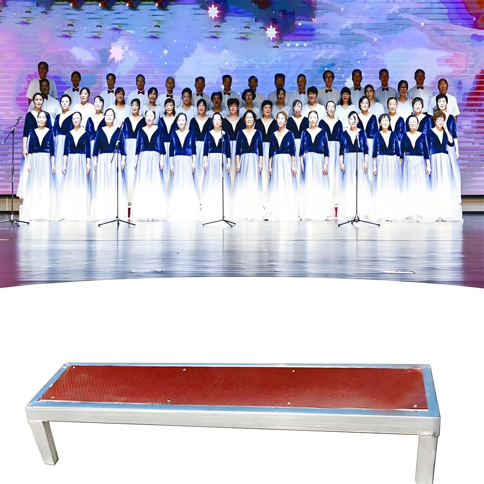 GUTYGIO Movable Sturdy Choir Risers Step, Easy-to-Assemble High Weight Capacity Staircase Platform for Events and Parties,Group Photo Lectern Podium Staircase Stand 1Tier