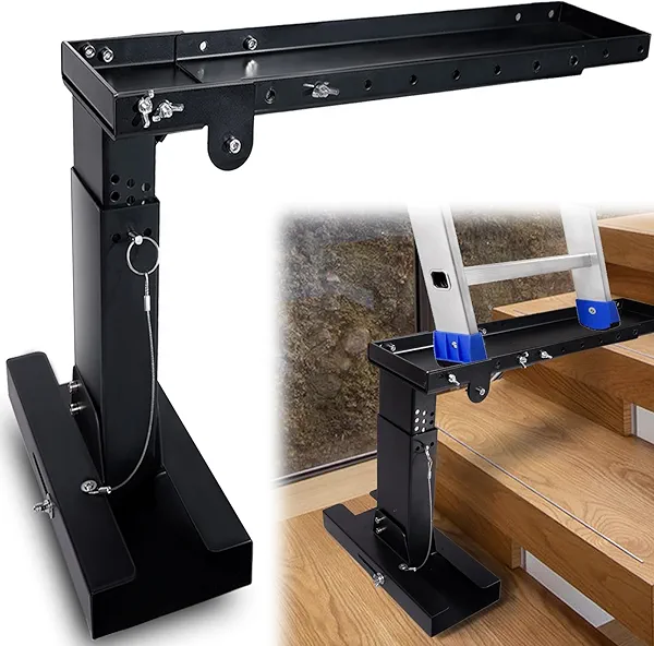 Ladder Leveler Pro, for Extension Ladders and Single, Ladder Stabilizer for Stairs, Adjustable Length 20 "-29.6" and Height Range 10.5 "-17.7" Heavy Duty Ladders Lifter Stabilizer Platform